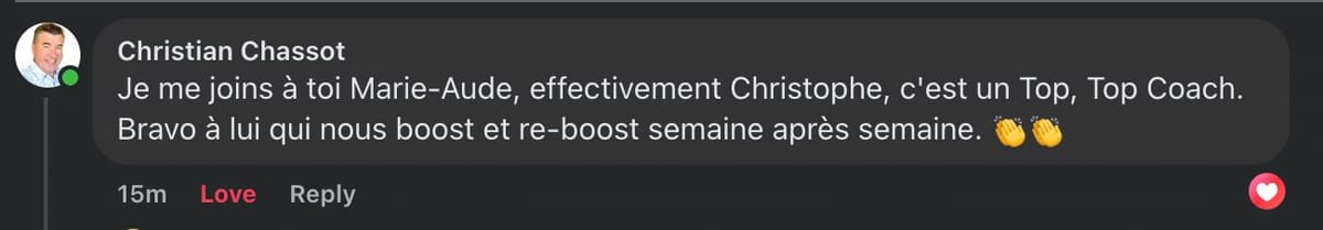 Témoignage Facebook de Christian Chassot