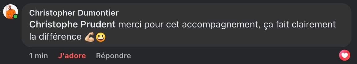 Commentaire Facebook de Christopher