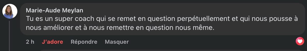Second témoignage Facebook de Marie-Aude Meylan